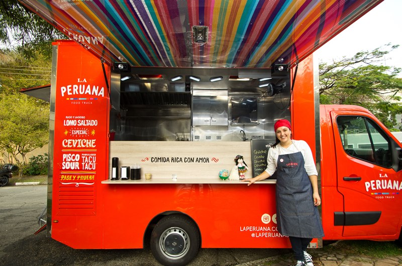 A peruana Marisabel Woodman e seu food truck