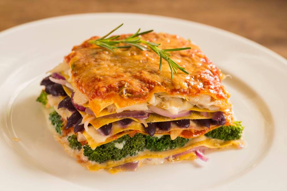 Lasanha de bacalhau, prato do festival do La Pasta Gialla Lasanha de bacalhau, prato do festival do La Pasta Gialla