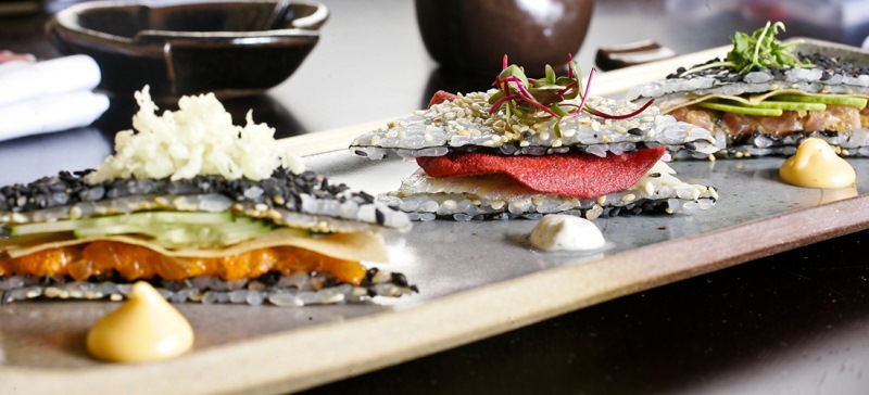 Trio de sanduíches de sushi Trio de sanduíches de sushi