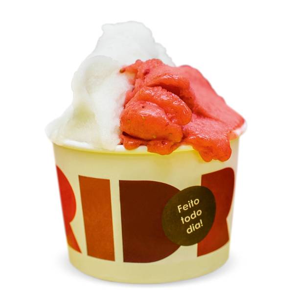 Sorvete: limão e morango Sorvete: limão e morango