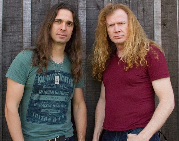 Brasileiro Kiko Loureiro e Dave Mustaine, do Megadeth: nova formação em show na cidade Brasileiro Kiko Loureiro e Dave Mustaine, do Megadeth: nova formação em show na cidade