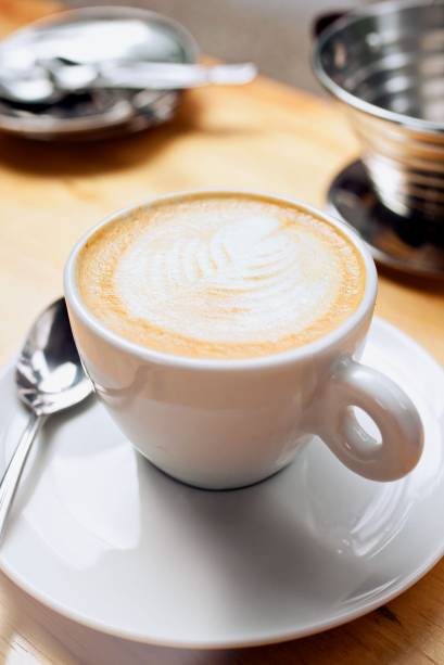 Cappuccino preparado com o blend da casa Cappuccino preparado com o blend da casa