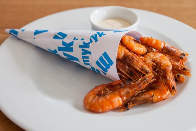 Cone de camarão: sugestão do Myk que poderá se saboreada também no Kouzina Cone de camarão: sugestão do Myk que poderá se saboreada também no Kouzina