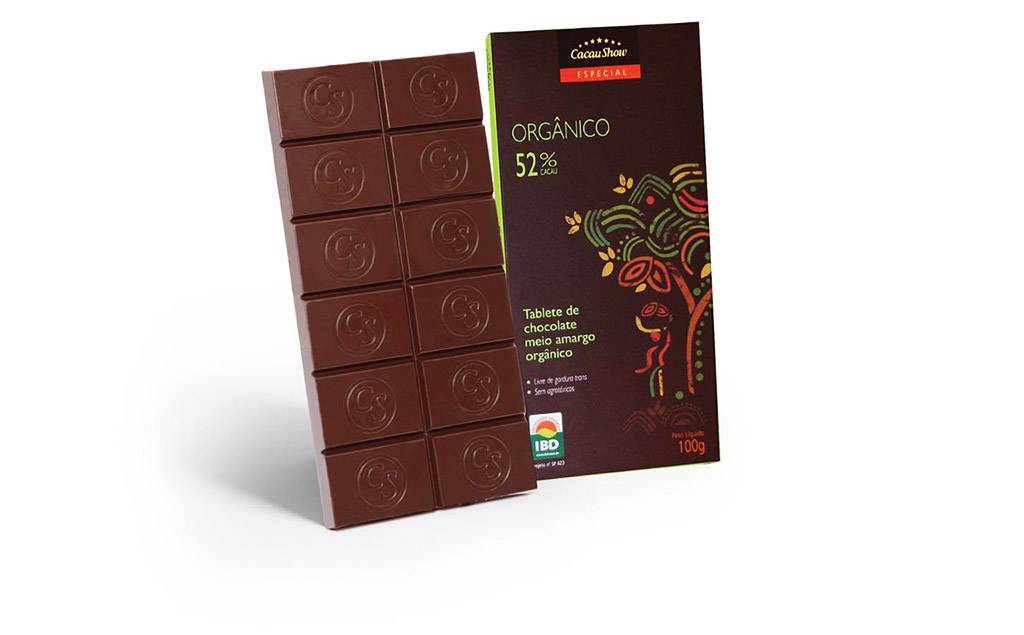 Tablete de chocolate meio amargo orgânico Tablete de chocolate meio amargo orgânico