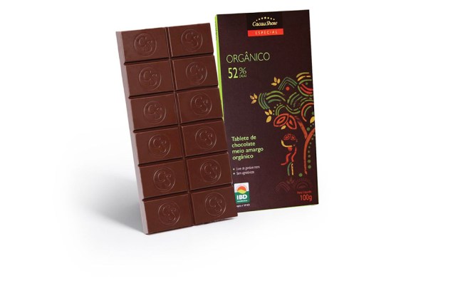 Tablete de chocolate meio amargo orgânico Tablete de chocolate meio amargo orgânico