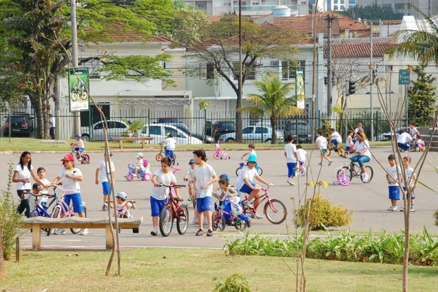 Parque das Bicicletas: visitante pode andar pelos caminhos arborizados com palmeiras, ipês e pitangueiras Parque das Bicicletas: visitante pode andar pelos caminhos arborizados com palmeiras, ipês e pitangueiras