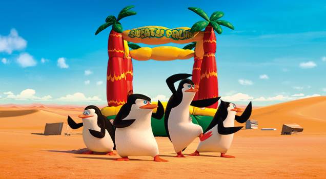 Os Pinguins de Madagascar: o quarteto de aves em uma missão para combater um vilão, ação e humor Os Pinguins de Madagascar: o quarteto de aves em uma missão para combater um vilão, ação e humor