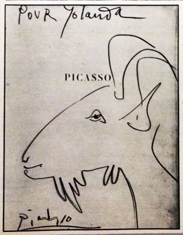 Desenho de Picasso para Yolanda Penteado Desenho de Picasso para Yolanda Penteado