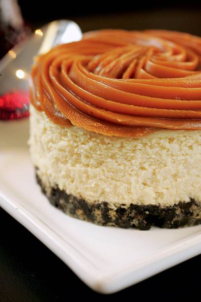 Cheesecake finalizada por doce de leite Cheesecake finalizada por doce de leite