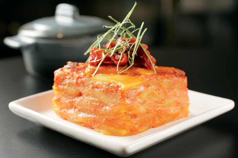 O gratinado de mandioquinha O gratinado de mandioquinha