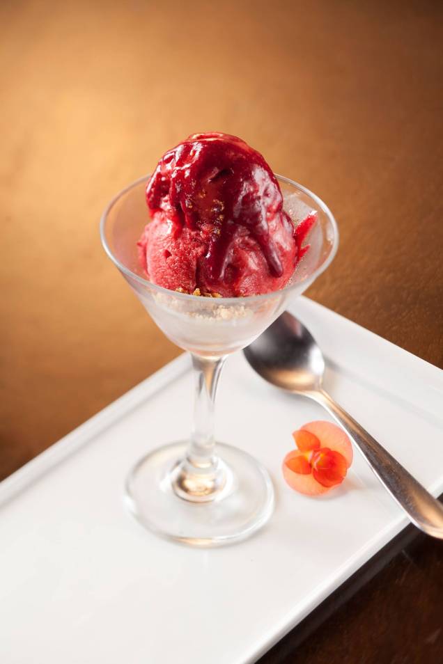 Sorvete de biomassa com frutas vermelhas e melado de cana Sorvete de biomassa com frutas vermelhas e melado de cana