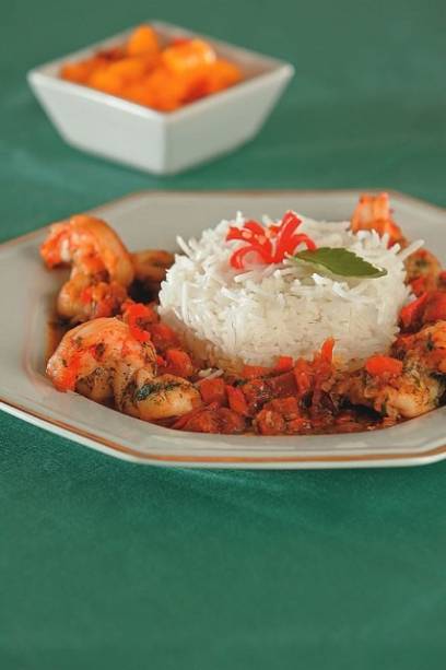 Camarão bali: atração do Tomates & Bananas Camarão bali: atração do Tomates & Bananas