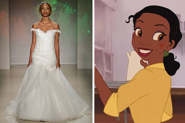 Pela primeira vez, protagonistas de “Mulan” e “Pocahontas” inspiram vestidos da coleção para noivas da Disney