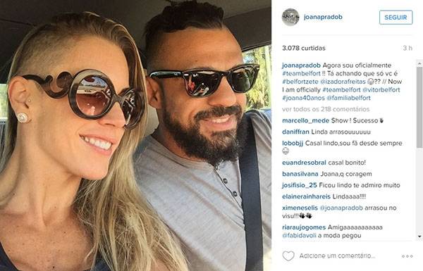 Joana Prado muda radicalmente de visual para apoiar marido, Vitor Belfort, antes de luta importante
