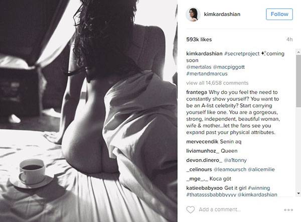 Kim Kardashian West aposta em foto ousada para divulgação de novo “projeto secreto”