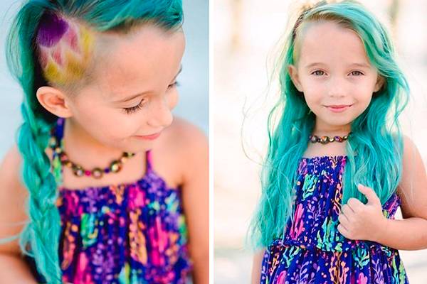 O cabelo colorido desta menina de apenas 6 anos de idade está fazendo muito sucesso na internet