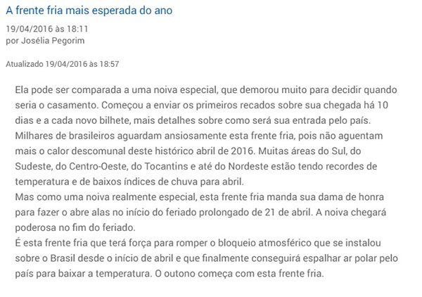 Esta previsão do tempo chamou a atenção das redes sociais por um detalhe muito curioso