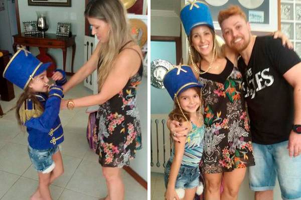 Ex-Paquita, Roberta Cipriani se emociona ao usar fantasia de assistente de palco com a filha Nicole