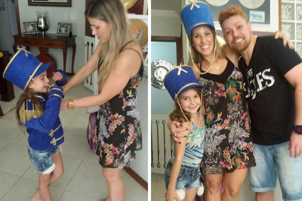 Ex-Paquita, Roberta Cipriani se emociona ao usar fantasia de assistente de palco com a filha Nicole