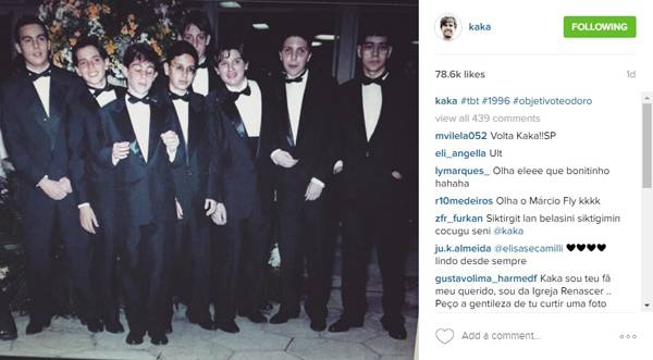 Kaká publica foto de quando tinha apenas 14 anos de idade e surpreende seguidores