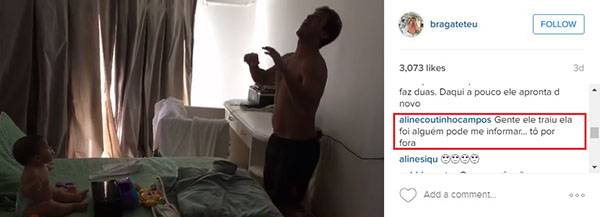 Após separação, Matheus Braga é alvo de críticas de fãs da jornalista Fernanda Gentil