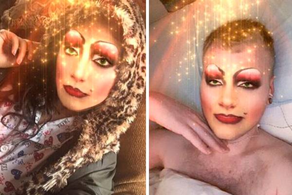 Ela se transformou em um divertido filtro do Snapchat usando apenas maquiagem