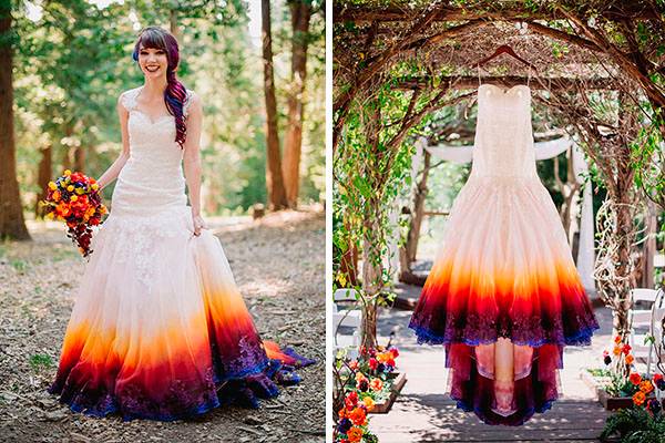 Inspirado no pôr do sol, vestido de casamento inusitado leva noivas à loucura na internet