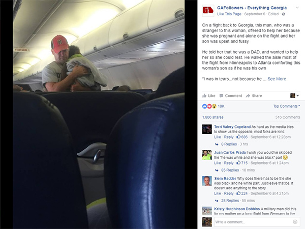 História de homem que ajudou a cuidar de criança de desconhecida durante voo comove a internet