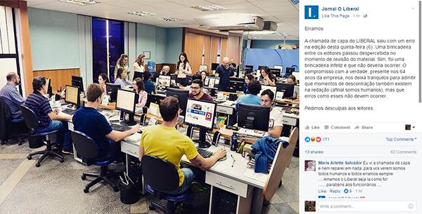 Em São Paulo, jornal erra ao fazer chamada, provoca “saia justa” e repercute na internet