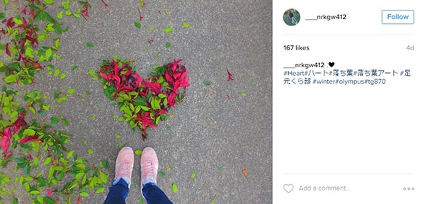 Nova tendência nas redes sociais do Japão transforma folhas caídas de árvores em obras de arte