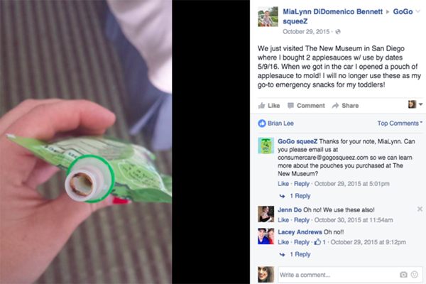 Pais encontram mofo em embalagem de produtos saudáveis para crianças