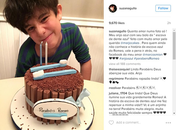 Filho de Marcos Mion ganha bolo especial que chama a atenção por um detalhe comovente