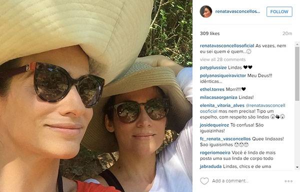 Renata Vasconcellos publica foto ao lado da irmã e seguidores se espantam com a semelhança entre as duas