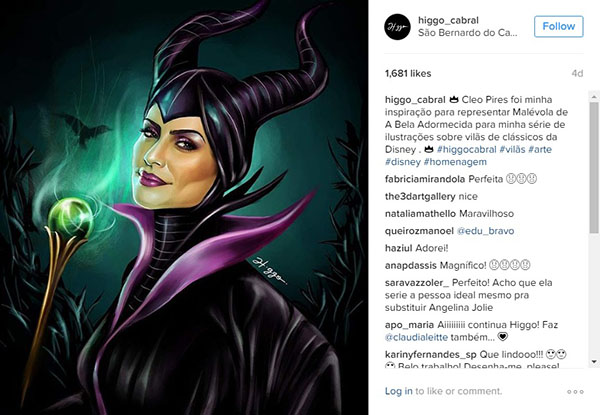 Ilustrador brasileiro transforma celebridades nacionais nas mais malvadas vilãs das animações Disney