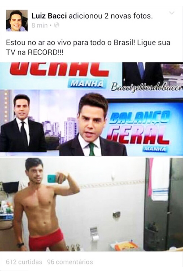 Luiz Bacci apaga “imagem duvidosa” de Facebook e alega invasão de seu perfil