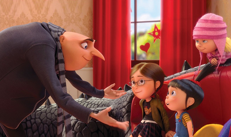 Meu Malvado Favorito 2: Gru e as três filhas adotivas, antes vilão, agora paizão Meu Malvado Favorito 2: Gru e as três filhas adotivas, antes vilão, agora paizão