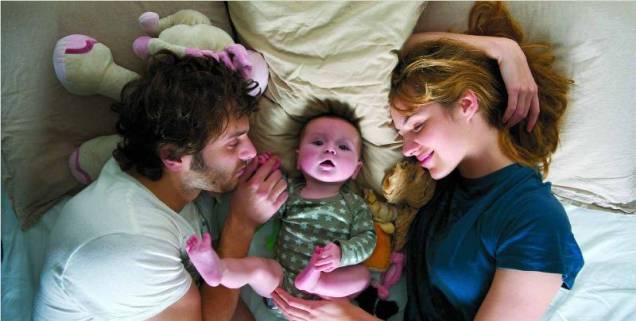 A filha, entre Nicolas (Pio Marmaï) e Barbara (Louise Bourgoin): choros e carinhos diários em Um Evento Feliz A filha, entre Nicolas (Pio Marmaï) e Barbara (Louise Bourgoin): choros e carinhos diários em Um Evento Feliz