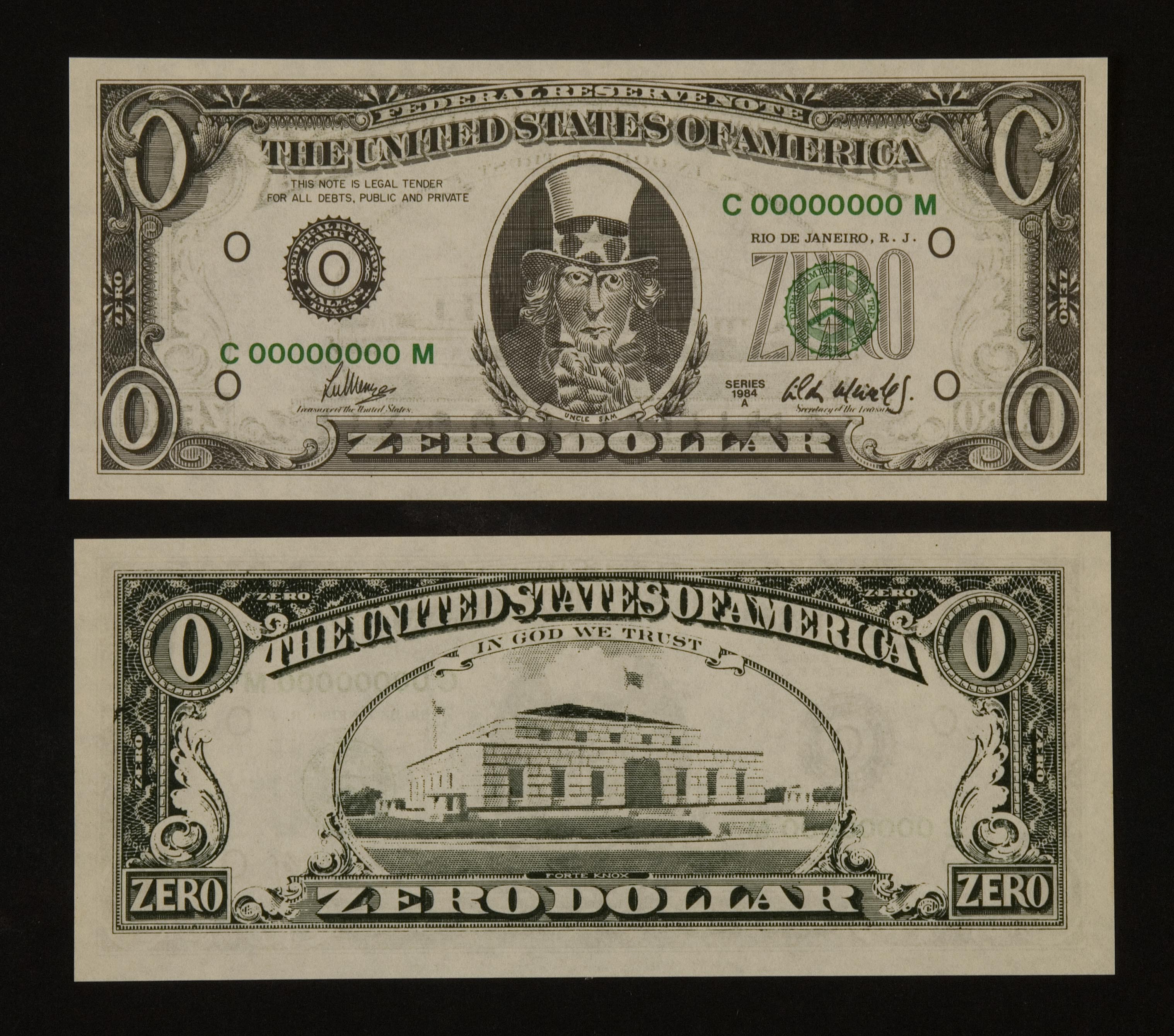 Zero Dólar (1978/84), de Cildo Meireles