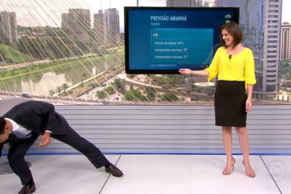 César Tralli interrompe “SPTV – 1ª edição” desta quinta (18) para encontrar brinco de jornalista