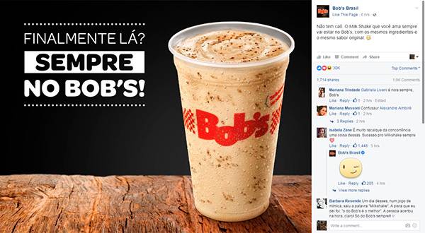 Após polêmica sobre milk-shake de Ovomaltine, Bob’s manda “indireta” para o McDonald’s