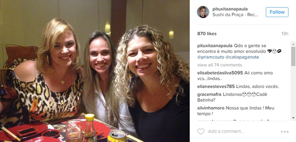 Paquitas dos anos 1980 publicam fotos nas redes sociais após reencontro nesta sexta (21)