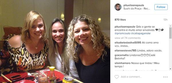Paquitas dos anos 1980 publicam fotos nas redes sociais após reencontro nesta sexta (21)