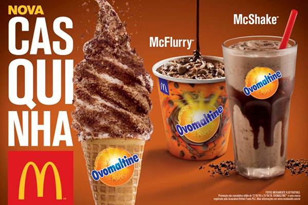 Após polêmica sobre milk-shake, McDonald’s lança sorvete de casquinha sabor Ovomaltine