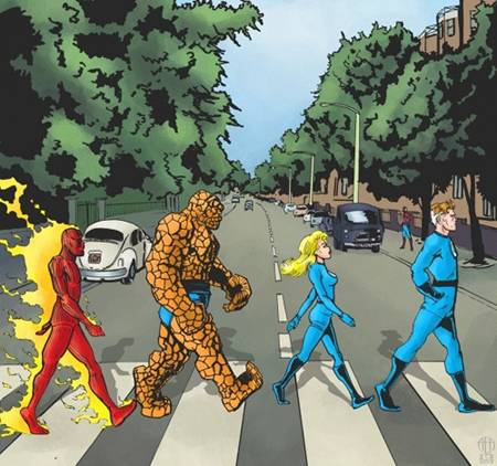 Meme do dia: Super-heróis nas capas de discos famosos