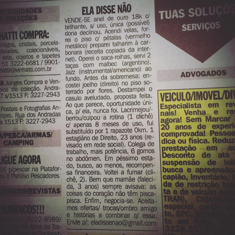 Este anúncio de classificados esconde uma história que está fazendo sucesso na web