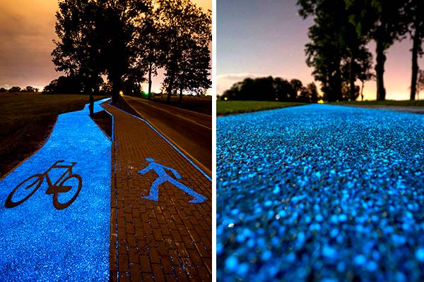 Movida a energia solar, ciclovia na Polônia fica iluminada após o fim do dia
