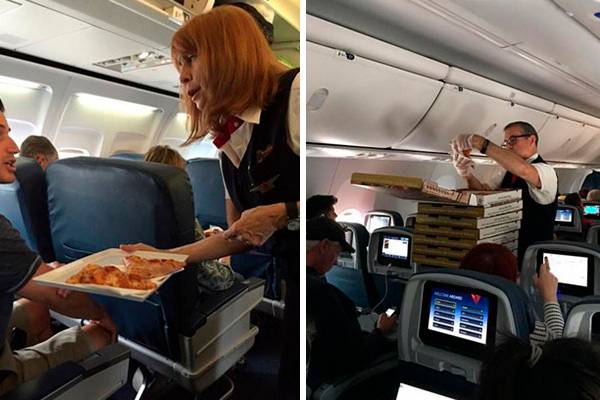 Piloto pede pizza para passageiros após atraso de voo