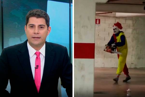 Comentário de Evaristo Costa sobre palhaços sinistros chama a atenção dos espectadores do “Jornal Hoje”