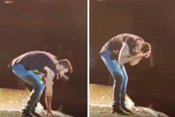 Gusttavo Lima é atingido por celular durante show e vídeo dá o que falar na internet