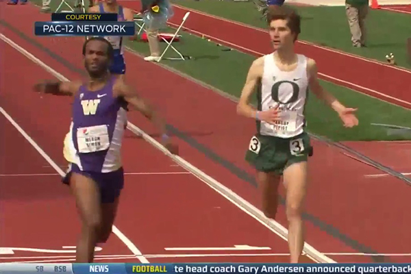 Corredor comemora vitória antes da hora e é surpreendido por adversário